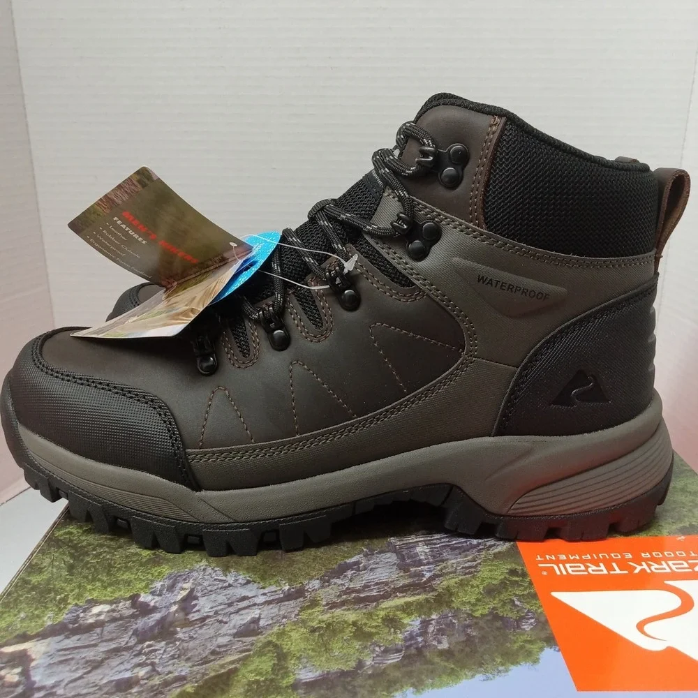 Ozark Trail OT Meadows 2.0 Men's Hiking Boots Size 10.5 Brown Waterproof Leather